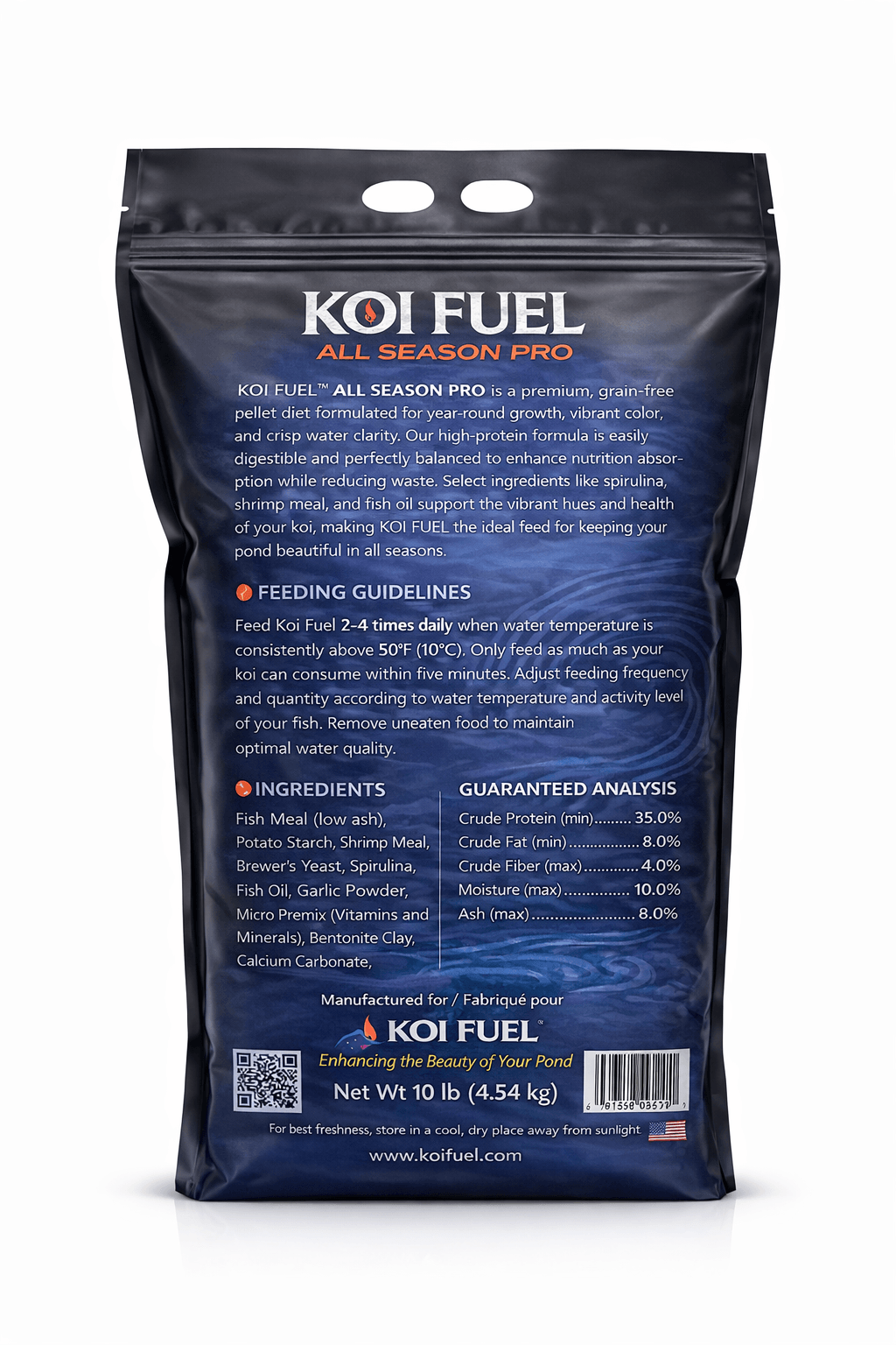 Koi Fuel- All season Pro - 10Lb - Premium Koi Food